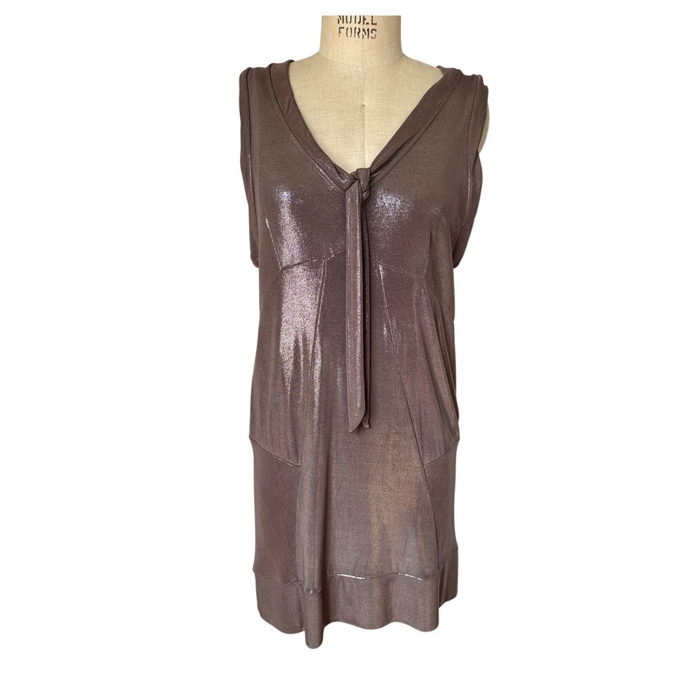 Marc by Marc Jacobs Metallic Party Dress in Silvery Brown Size Medium y2k